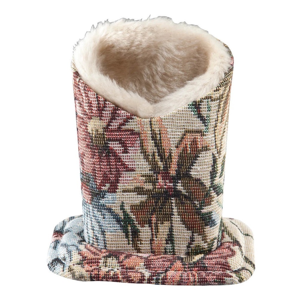 Floral Tapestry Faux Fur Lined Women's Glasses Holder Accessory
